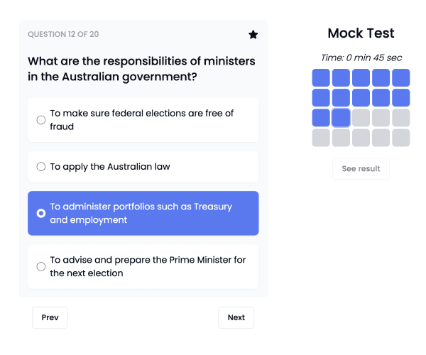 Australian Citizenship Test mock test demo