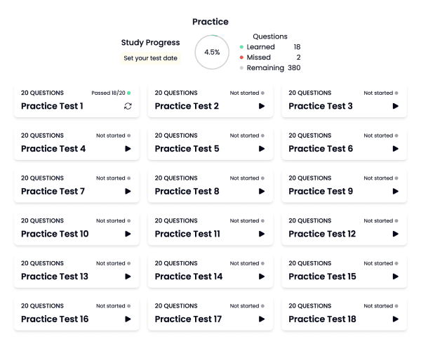 Australian Citizenship Test Progress Tracker demo